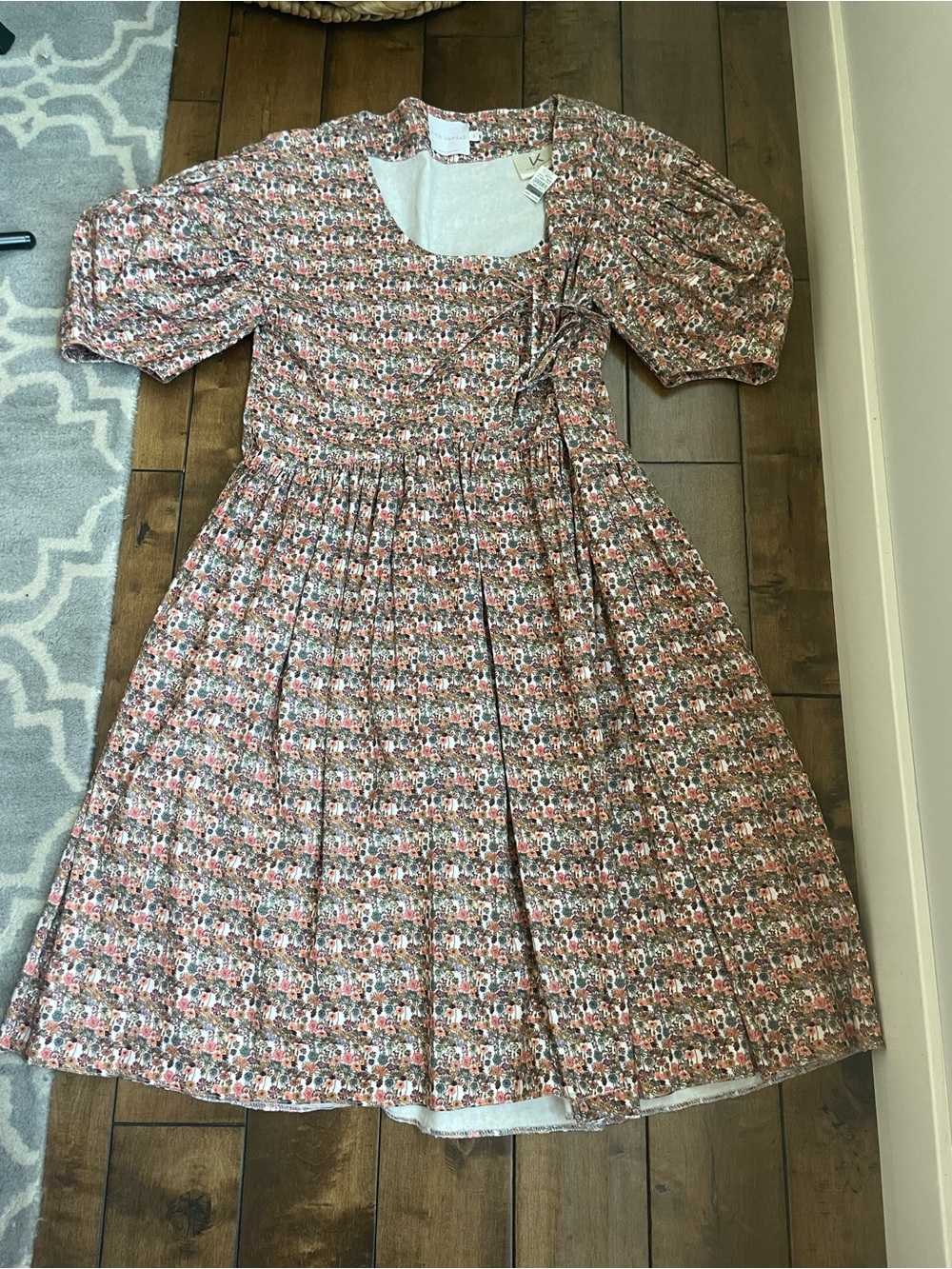 Kika Vargas Floral Tie Dress Size M
